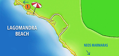 Mapa Lagomandra Beach